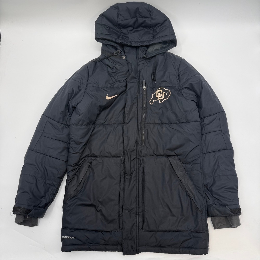 Nike Mens Small Puffer Jacket Black Colorado Buffaloes Storm-Fit Parka Hooded